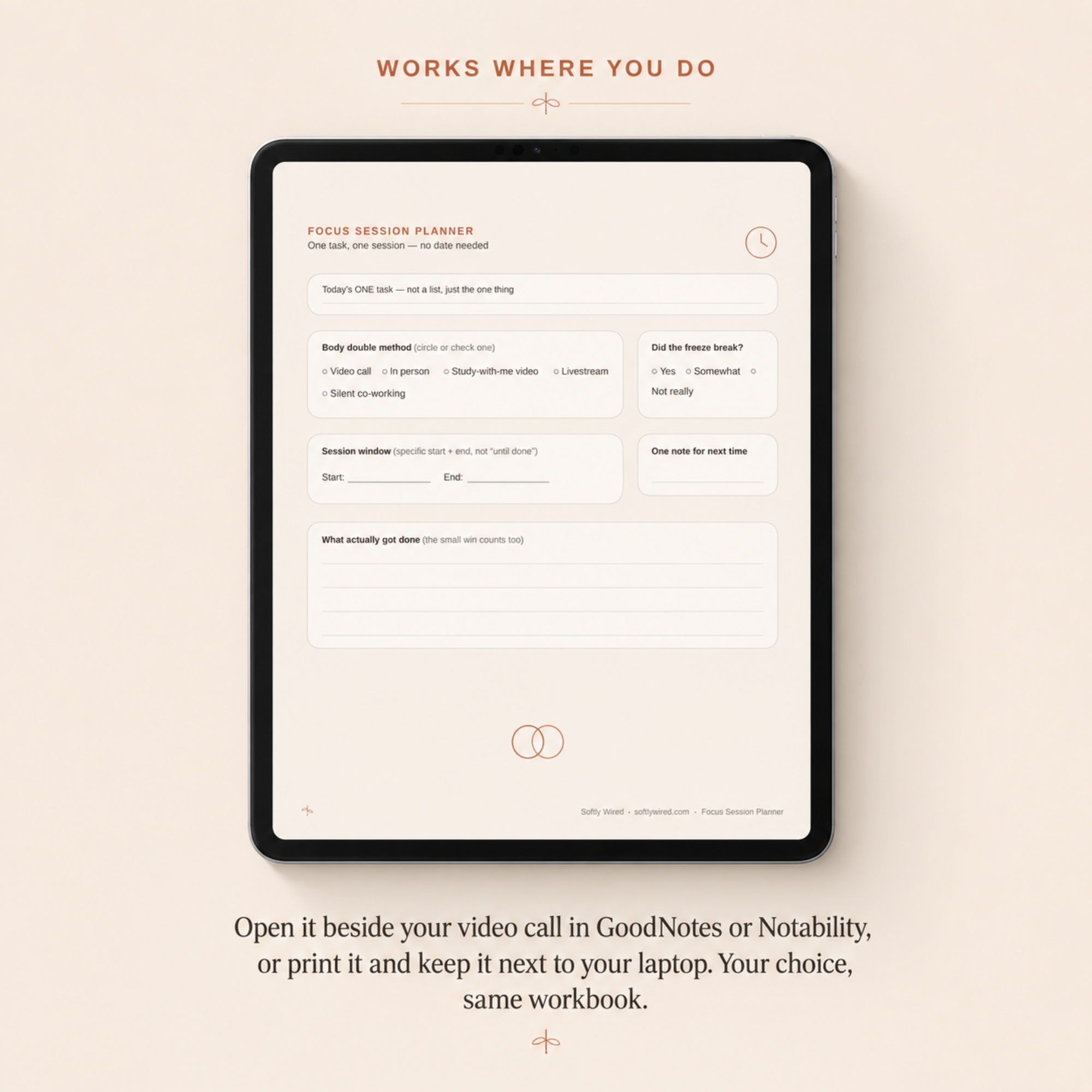 The workbook open on a tablet in a PDF annotation app