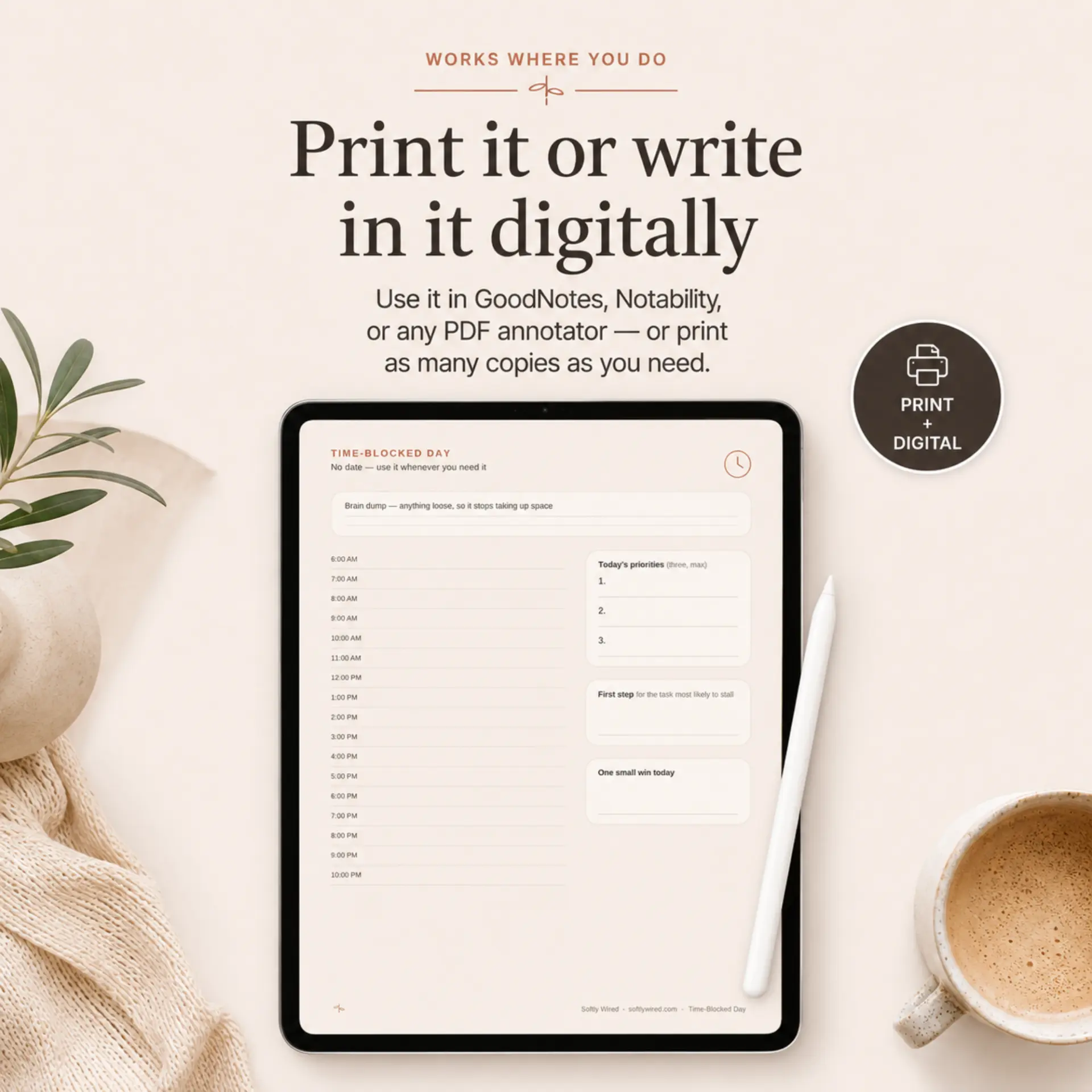The workbook open on a tablet in a PDF annotation app